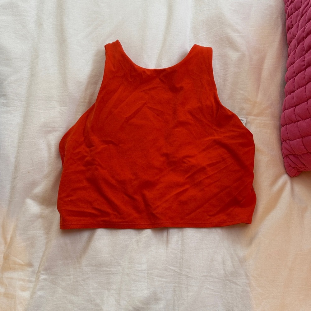 Athleta Vibrant Orange conscious crop a-c